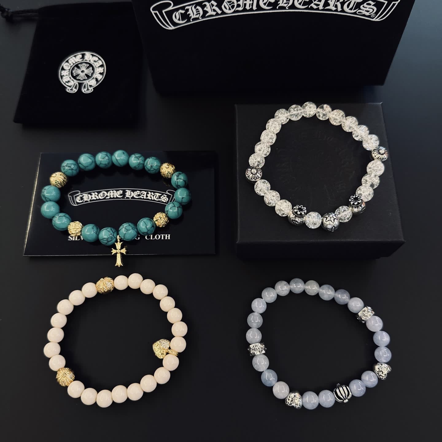 Chrome Hearts Beaded Bracelet Set Chrome Hearts Beaded Bracelet Set
